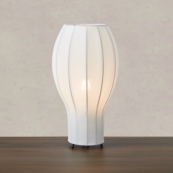 Markslöjd Hikari stolna lampa, Ø 22 cm, bijela/crna, tkanina/metal, Bijela, Dnevni boravak/blagovaonica, Tkanina / tekstil, tronožac