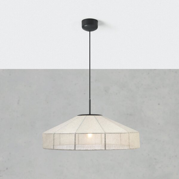 Markslöjd Viseća lampa Alia, bež/crna, Ø 57 cm, tkanina/metal, prigušiva, Bež, Dnevni boravak/blagovaonica, Tkanina / tekstil