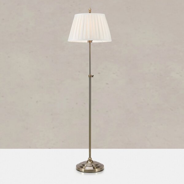 Markslöjd Oxford podna lampa, boje mesinga, visina 155 cm, metal/tkanina, Zlato / mjed, Dnevni boravak/blagovaonica, Tkanina / tekstil