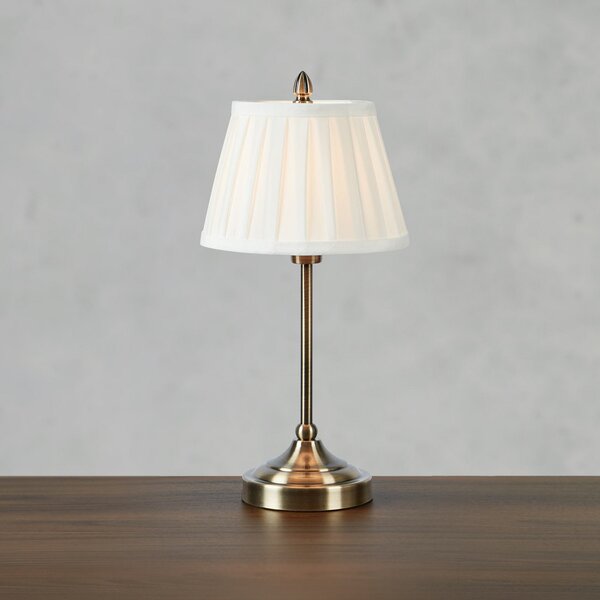 Markslöjd Oxford stolna lampa, boje mesinga, visina 43 cm, metal/tkanina, Zlato / mjed, Dnevni boravak/blagovaonica, Tkanina / tekstil