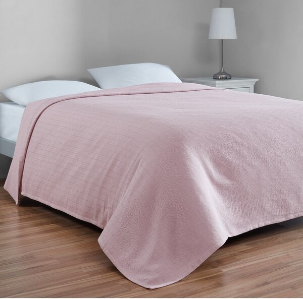 Ružičasti pamučni prekrivač za bračni krevet 200x230 cm Serenity – Mijolnir