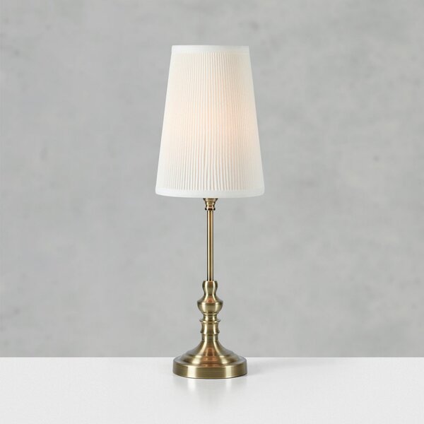 Markslöjd Plemenita stolna lampa, boje mesinga/prirodno bijela, visina 56 cm, tkanina, Zlato / mjed, Dnevni boravak/blagovaonica, Tkanina / tekstil