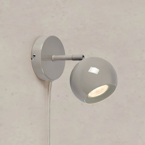 Markslöjd Zidna lampa Pop, siva, širina 10 cm, metalna, Sivo, Dnevni boravak/blagovaonica, Metal