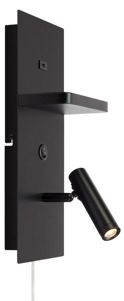 Markslöjd LED zidna svjetiljka Carica, crna, visina 34 cm, metalna, Crno, Dnevni boravak/blagovaonica, Metal, Zidna utičnica ispod