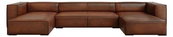 Konjak smeđa kožna kutna garnitura (oblika slova "U") Madame - Windsor & Co Sofas