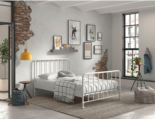 Bijeli metalni bračni krevet s podnicom 140x200 cm BRONXX – Vipack