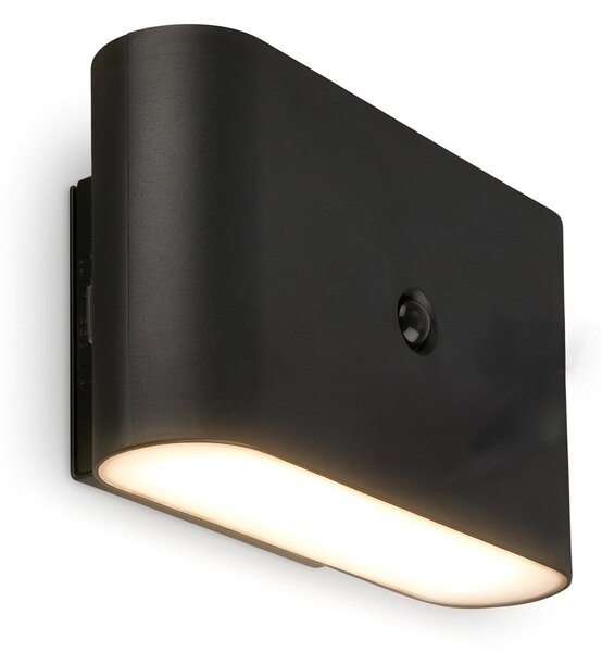 Briloner LED zidna lampa na baterije Chat, crna, 16 cm, plastika, senzor, Crno, Dnevni boravak/blagovaonica, Plastika, Zidni kvadrat