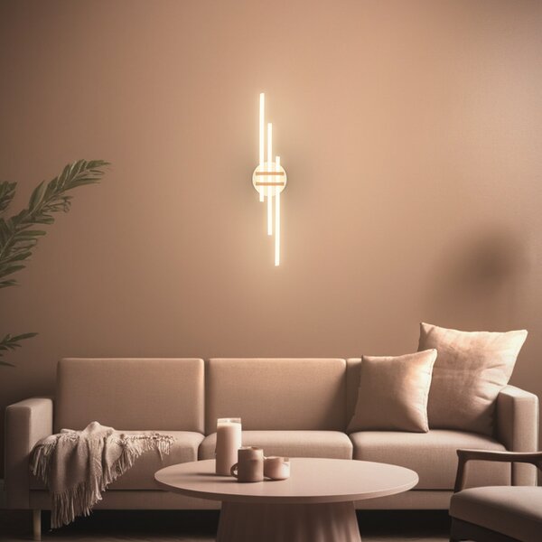 Briloner LED stropna lampa Tinka, svijetlosiva/smeđa, duljina 78 cm, Sivo, Dnevni boravak/blagovaonica, Metal