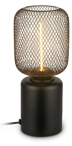 Briloner Stolna lampa Rist, crna, visina 22 cm, metalna, Crno, Dnevni boravak/blagovaonica, Metal