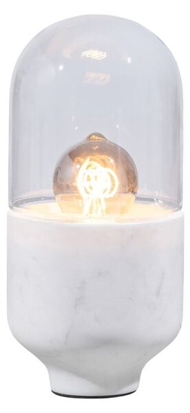 Bijela stolna lampa sa staklenim sjenilom (visina 26 cm) Asel – WOOOD