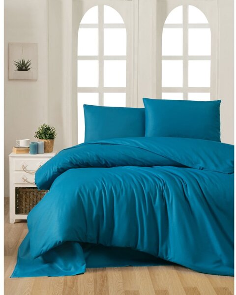 Petrolej zelena pamučna posteljina za bračni krevet 200x200 cm – Mijolnir