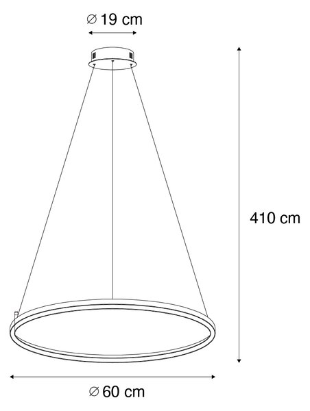 Osvjetljenje za viseću lampu brončano 60 cm uključujući LED 3-stupanjsko prigušivanje - Girello