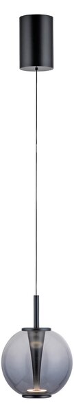 PURE LED viseća svjetiljka Infinity, siva/dimno siva, Ø 18 cm, CCT, prigušiva, Sivo, Dnevni boravak/blagovaonica, Staklo