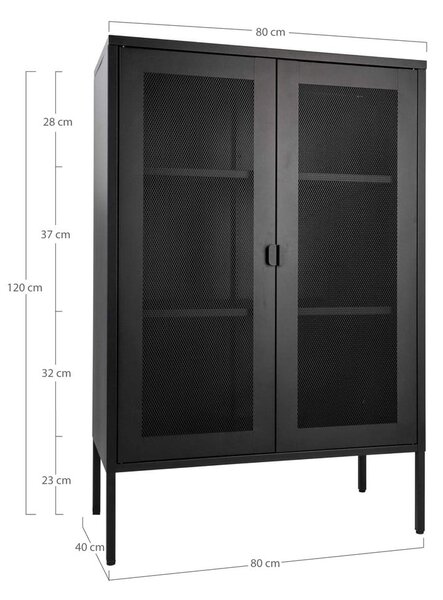 Crna metalna vitrina 80x120 cm Melbourne – House Nordic