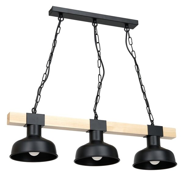 FARO BLACK/NATURAL WOOD viseća svjetiljka 3xE27 60W