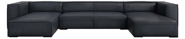Crna kožna kutna garnitura (oblika slova "U") Madame - Windsor & Co Sofas