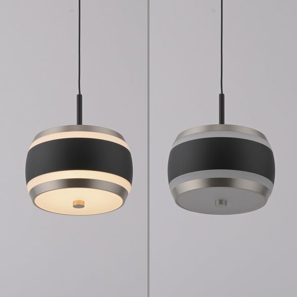 PURE LED viseća svjetiljka Falling Rings, crna, Ø 13 cm, CCT, prigušiva, Crno, Dnevni boravak/blagovaonica, Metal