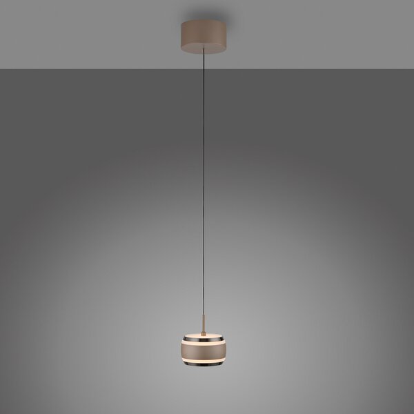 PURE LED viseća svjetiljka Falling Rings, bronca, Ø 13 cm, CCT, prigušiva, Bronca / stari mesing, Dnevni boravak/blagovaonica, Metal