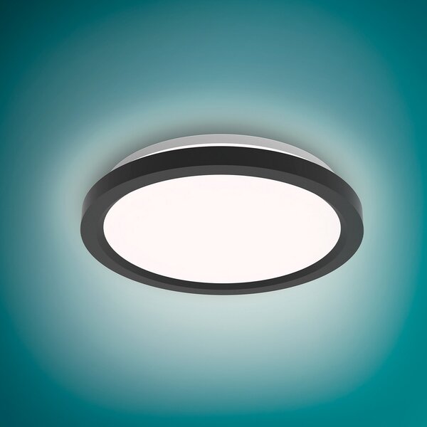 Philips LED stropna svjetiljka Aio RD crna Ø 30 cm daljinski upravljač, prigušiva, Crno, Područje hodnika, Metal