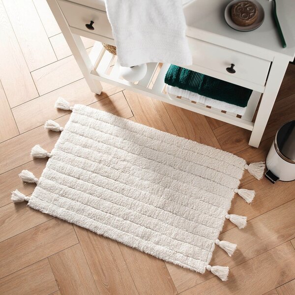 Bijela kupaonska prostirka 50x80 cm Minatis – douceur d'intérieur