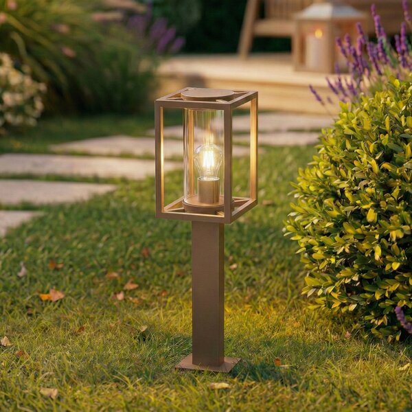 Lucande Ferda svjetiljka za stazu, 60 cm, smeđa, IP44, prigušiva, Smeđa / hrđa, Aluminij