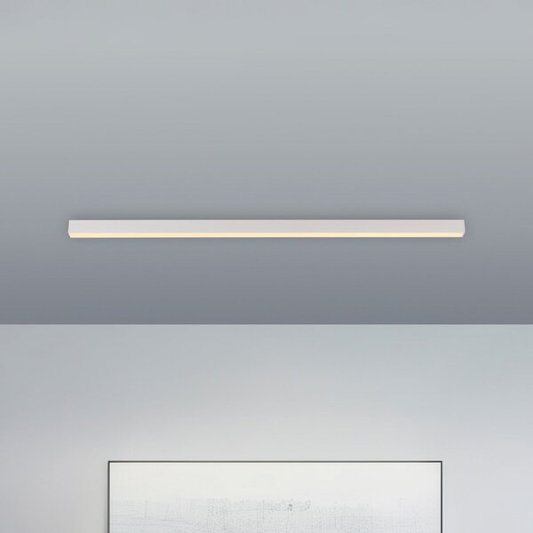 PURE LED stropna svjetiljka Lines, bijela, 110 cm, CCT, daljinski upravljač, prigušiva, Bijela, Dnevni boravak/blagovaonica, Metal