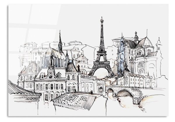 Staklena slika 70x100 cm Paris - Wallity