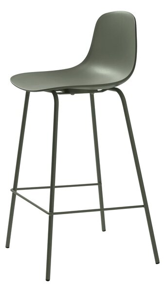 Kaki zelena plastična barska stolica (visine sjedala 67,5 cm) Whitby – Unique Furniture