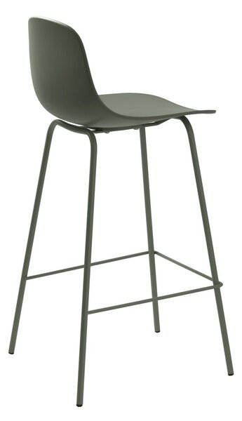 Kaki zelena plastična barska stolica (visine sjedala 67,5 cm) Whitby – Unique Furniture