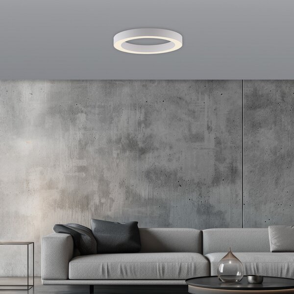 PURE LED stropna svjetiljka Lines, Ø 35 cm, bijela, CCT, prigušiva, Bijela, Dnevni boravak/blagovaonica, Metal