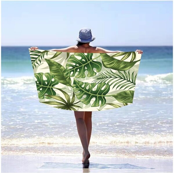 Ručnik za plažu s motivom biljnog lišća 100 x 180 cm