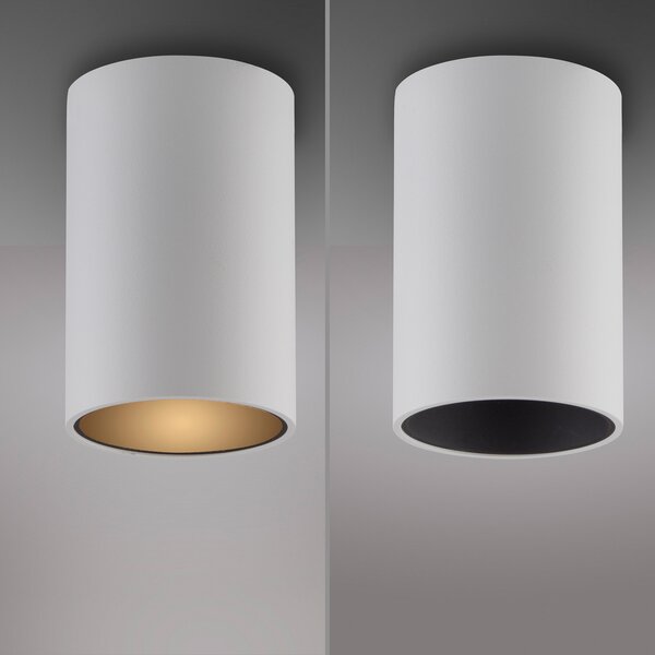 PURE Point LED stropna svjetiljka za kupaonicu, bijela, Ø 6 cm, metal, IP44, prigušiva, Bijela, kupaonica, Metal