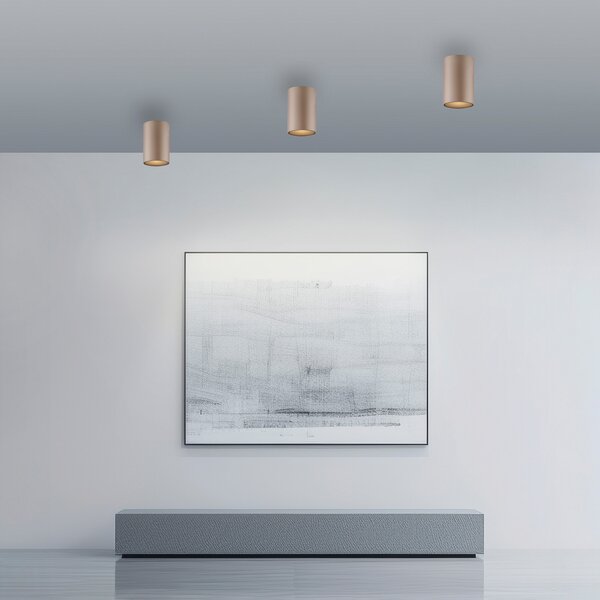 PURE Point LED stropna svjetiljka za kupaonicu, brončana, Ø 6 cm, IP44, prigušiva, Bronca / stari mesing, kupaonica, Metal