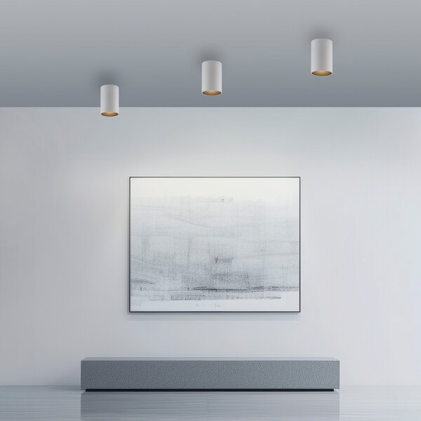 PURE Point LED stropna svjetiljka za kupaonicu, bijela, Ø 6 cm, metal, IP44, prigušiva, Bijela, kupaonica, Metal