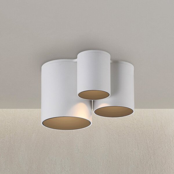 PURE Point LED stropna svjetiljka za kupaonicu, bijela, 18 cm, 3 svjetla, IP44, prigušiva, Bijela, kupaonica, Metal