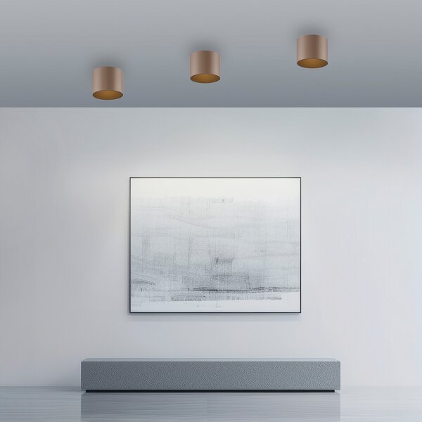 PURE Point LED stropna svjetiljka za kupaonicu, brončana, Ø 18 cm, IP44, prigušiva, Bronca / stari mesing, kupaonica, Metal
