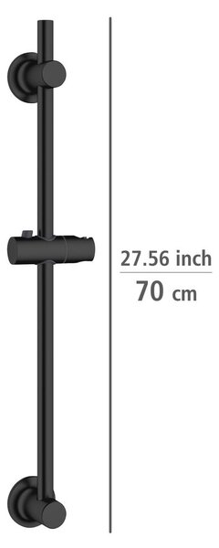 Crna samostojeća tuš šipka od nehrđajućeg čelika 70 cm - Wenko