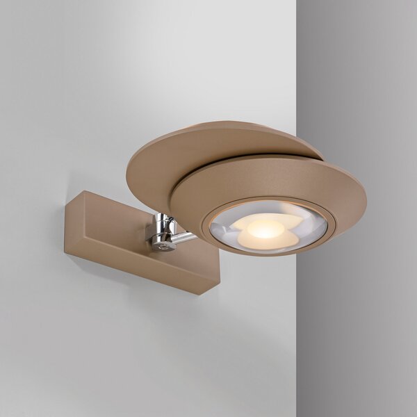 PURE Oculis LED zidna svjetiljka, brončana, 30 cm, željezo, 2 svjetla, prigušiva, Bronca / stari mesing, Dnevni boravak/blagovaonica, Metal