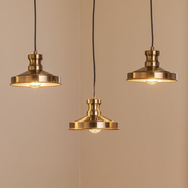 Opviq Berceste 9263 viseća lampa, 3 žarulje, boja antiknog mesinga, E27, prigušiva, Zlato / mjed, Dnevni boravak/blagovaonica, Metal