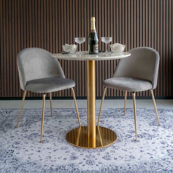 Okrugli blagovaonski stol s pločom stola u mramornom dekoru ø 70 cm Bolzano – House Nordic