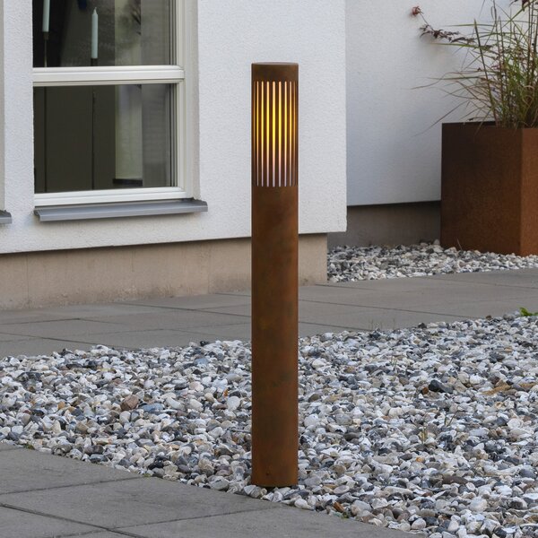 Konstsmide Pistoia staza, boja hrđe, visina 95 cm, metal, IP54, prigušiva, Smeđa / hrđa, Aluminij