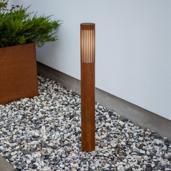 Konstsmide Pistoia staza, boja hrđe, visina 95 cm, metal, IP54, prigušiva, Smeđa / hrđa, Aluminij