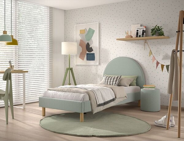 Zeleni tapecirani krevet s podnicom 90x200 cm MOON – Vipack