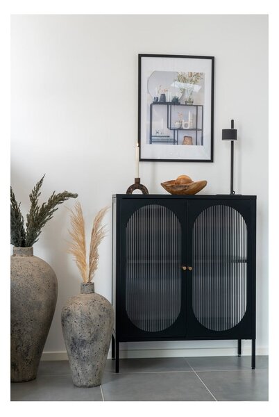 Crna metalna vitrina 90x110 cm Adelaide – House Nordic