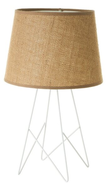Bijela/natur stolna lampa s tekstilnim sjenilom (visina 38,5 cm) – Casa Selección