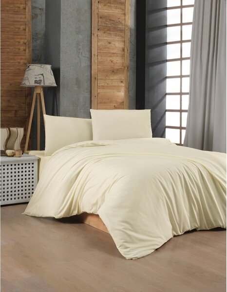 Svijetlo žuta pamučna posteljina za bračni krevet 200x200 cm – Mijolnir