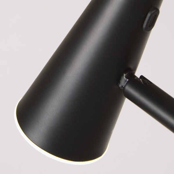 Searchlight LED podna lampa na baterije 10450BK, crna, visina 151 cm, metalna, prigušiva, Crno, Dnevni boravak/blagovaonica, Metal