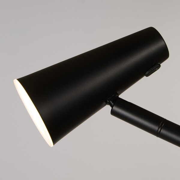 Searchlight LED podna lampa na baterije 10450BK, crna, visina 151 cm, metalna, prigušiva, Crno, Dnevni boravak/blagovaonica, Metal