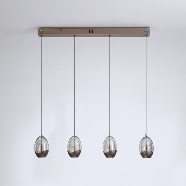 Searchlight LED viseća lampa Seeds, krem boje, duljina 75 cm, staklena s 4 žarulje., prigušiva, Bež, Dnevni boravak/blagovaonica, Staklo