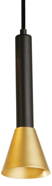 Searchlight Viseća lampa Signal, duljina 84 cm, crna/zlatna, metalna, prigušiva, Crno, Dnevni boravak/blagovaonica, Metal